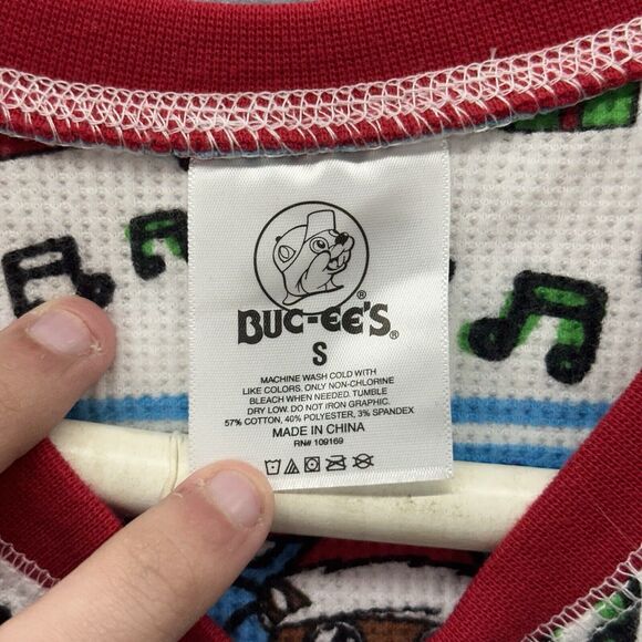 Bucees Pajamas One Piece Mens Small Red Waffle Knit Christmas Adult Long Johns S - Picture 3 of 4